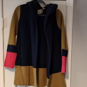 Colorblock Open Front Cardigan